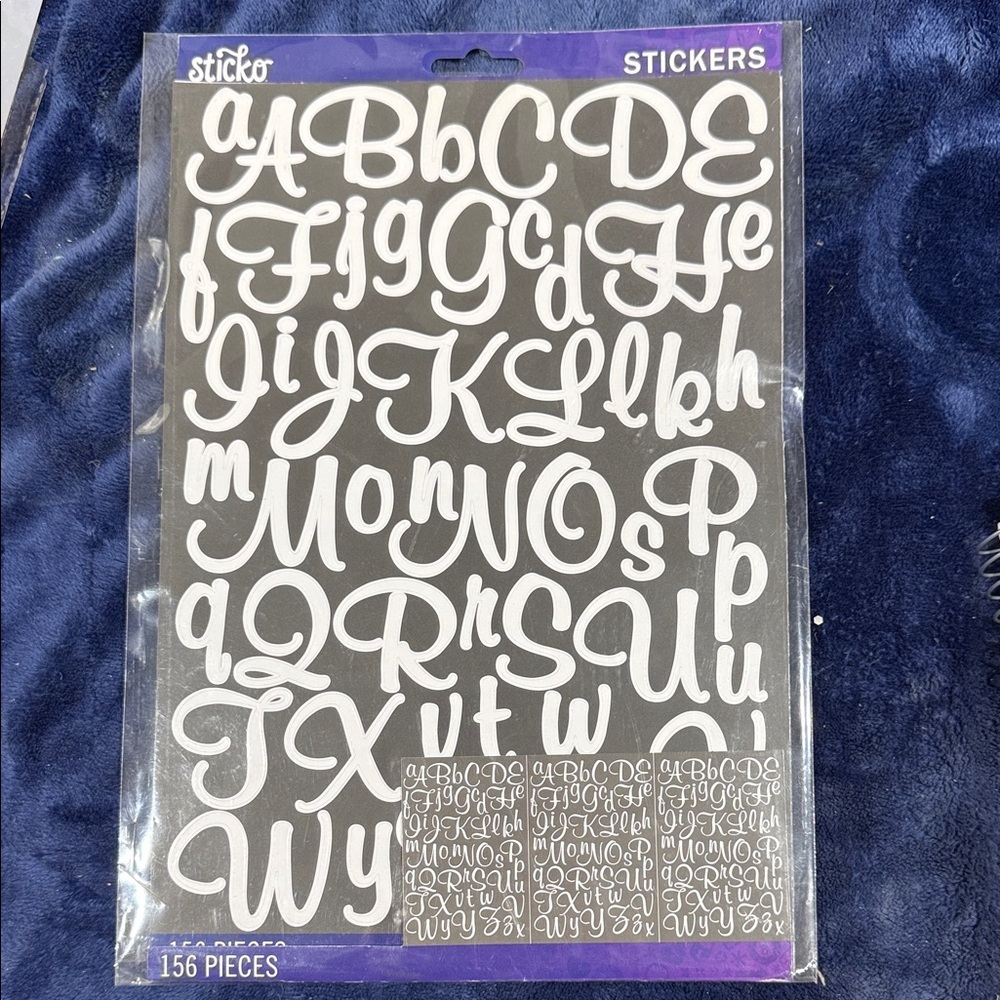 Sticko White Script Alphabet Stickers